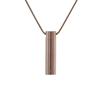 Rose  Gold Cylinder w/Cubic Zirconia