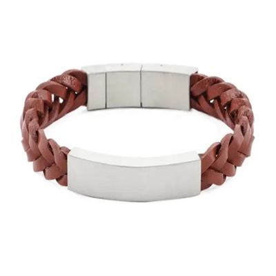 Brown Braided Leather bracelet