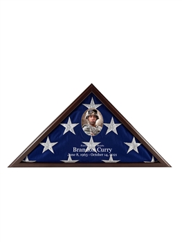 Standard Burial Flag Case <br><small>With Personalized Image and Text </br></small>