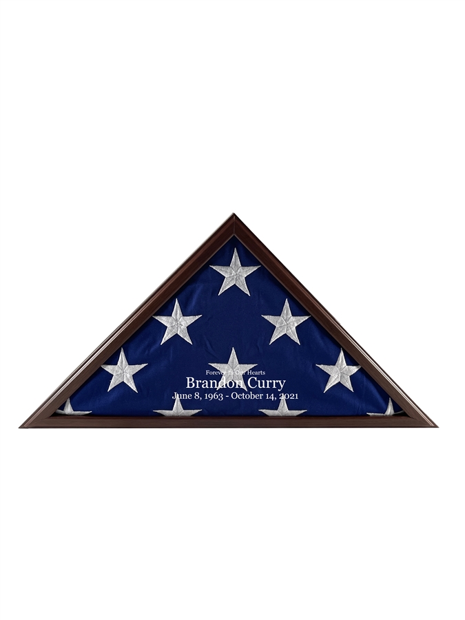 Standard Burial Flag Case <br><small>With Personalized  Text Only </br></small>