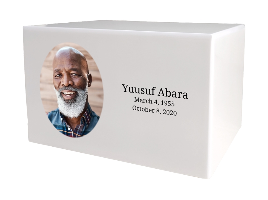 Simple MDF Glossy White FullSize<br>Tribute Collection <br><small>Elevating Memories</small>