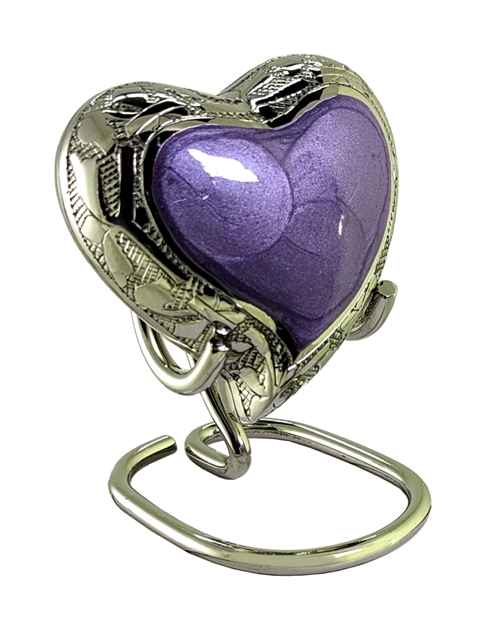 Brass Purple Silver Heart - HS