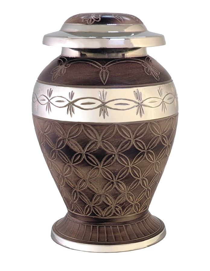 Vintage Carved Wood Urn - MS